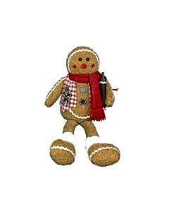 Gisela Graham Plush Gingerbread Man Shelf Sitter